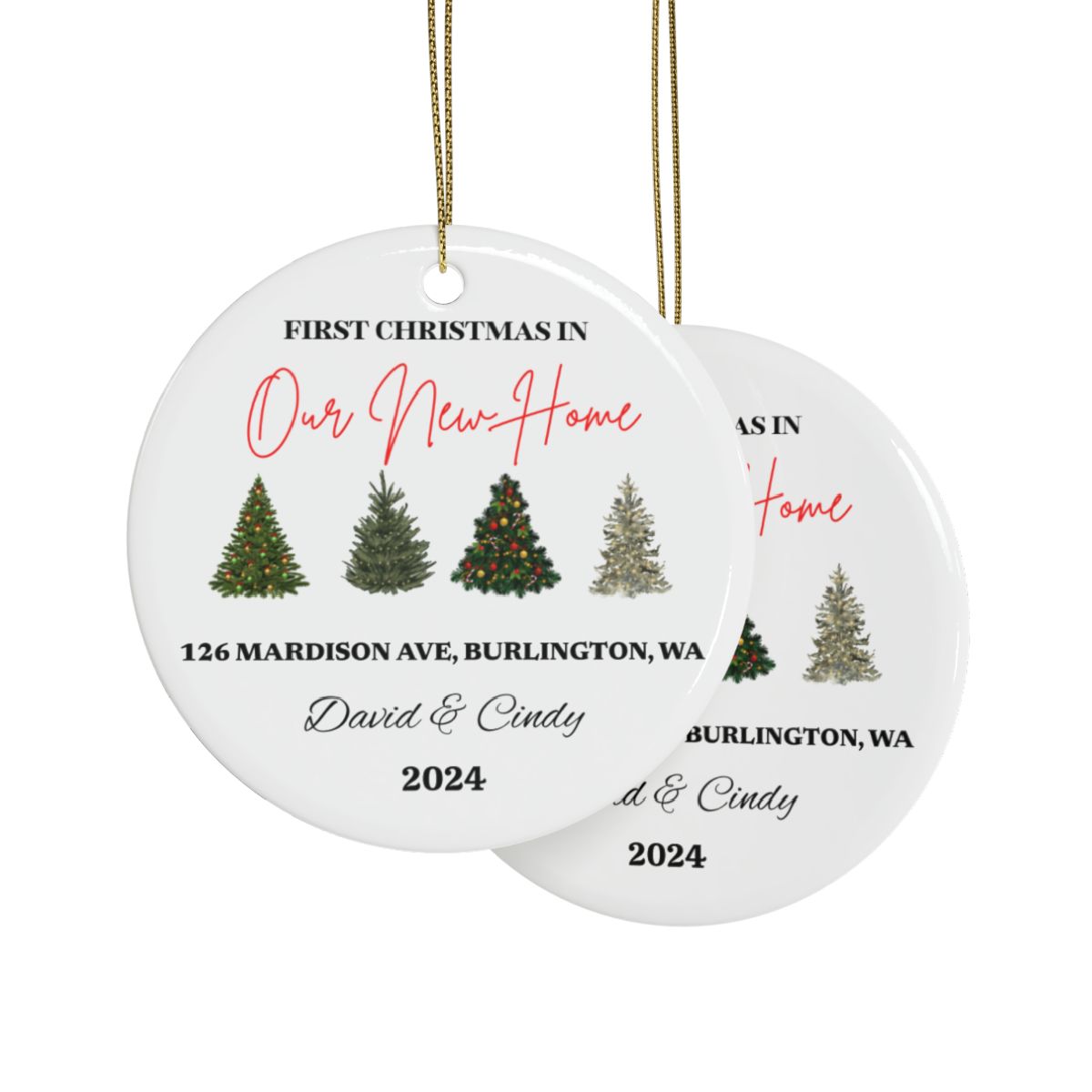 Personalized First Home Ceramic Christmas Ornaments (1pcs, 5pcs, 10pcs, 20pcs)