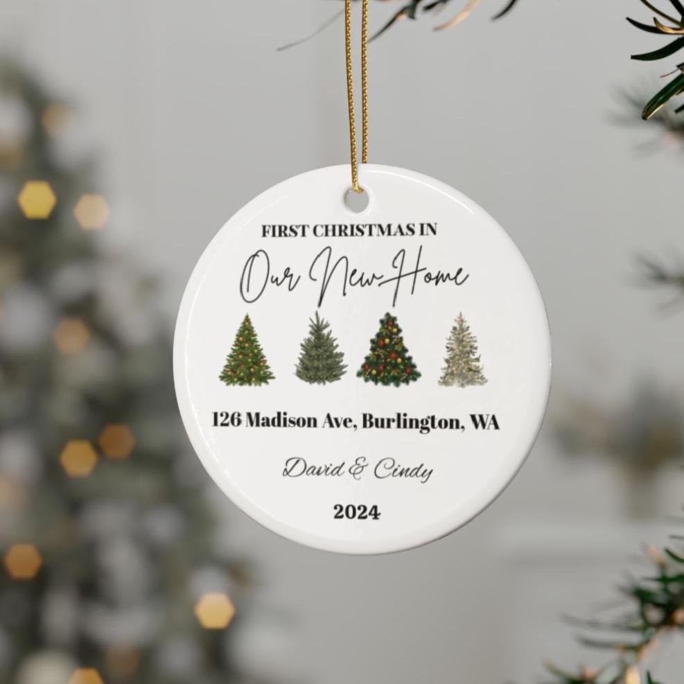 Personalized First Home Ceramic Christmas Ornaments (1pcs, 5pcs, 10pcs, 20pcs)