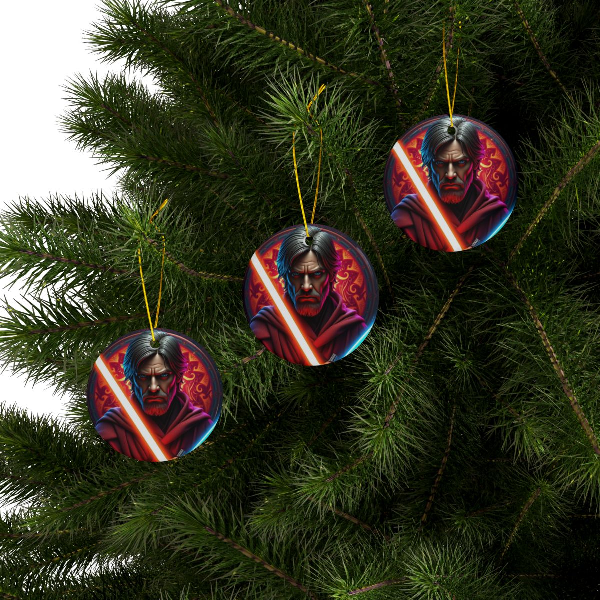 Star Wars Obi One- Ceramic Ornaments, 2-Side Print, (1pc, 3pcs, 5pcs, 10pcs)