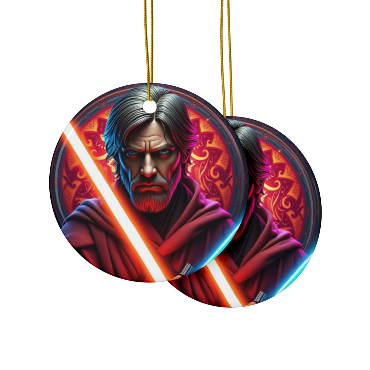 Star Wars Obi One- Ceramic Ornaments, 2-Side Print, (1pc, 3pcs, 5pcs, 10pcs)