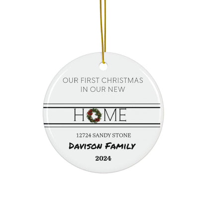 Personalized First Christmas New Home  Ceramic Ornaments, 2-Side Print, (1pc, 3pcs, 5pcs, 10pcs)