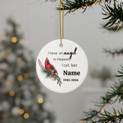 Personalized Angel Ceramic Ornaments, 2-Side Print, (1pc, 3pcs, 5pcs, 10pcs)