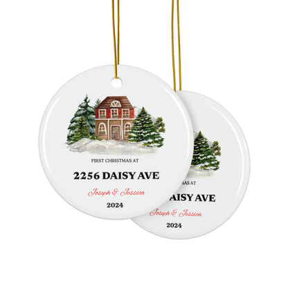 Personalized First Home Ceramic Ornaments, 2-Side Print, (1pc, 3pcs, 5pcs, 10pcs)