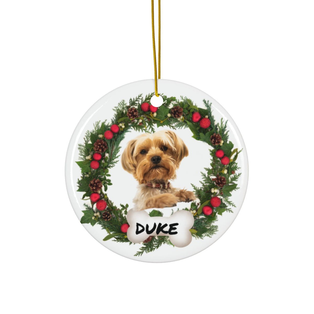 Personalized Family Dog Ceramic Ornaments, 2-Side Print, (1pc, 3pcs, 5pcs, 10pcs)