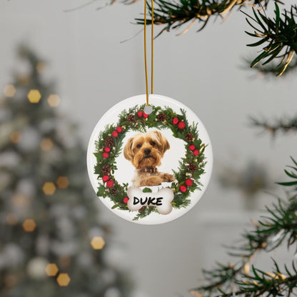 Personalized Family Dog Ceramic Ornaments, 2-Side Print, (1pc, 3pcs, 5pcs, 10pcs)