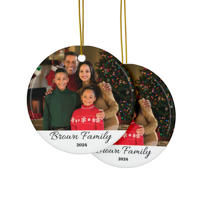 Personalized Family Ceramic Ornaments, 2-Side Print, (1pc, 3pcs, 5pcs, 10pcs)