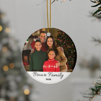 Personalized Family Ceramic Ornaments, 2-Side Print, (1pc, 3pcs, 5pcs, 10pcs)