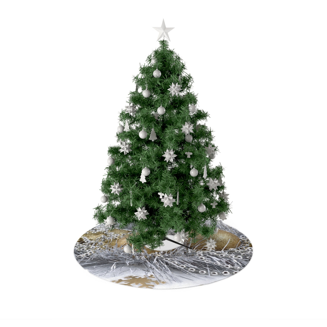 Silver and Gold Frill Christmas Tree Skirts