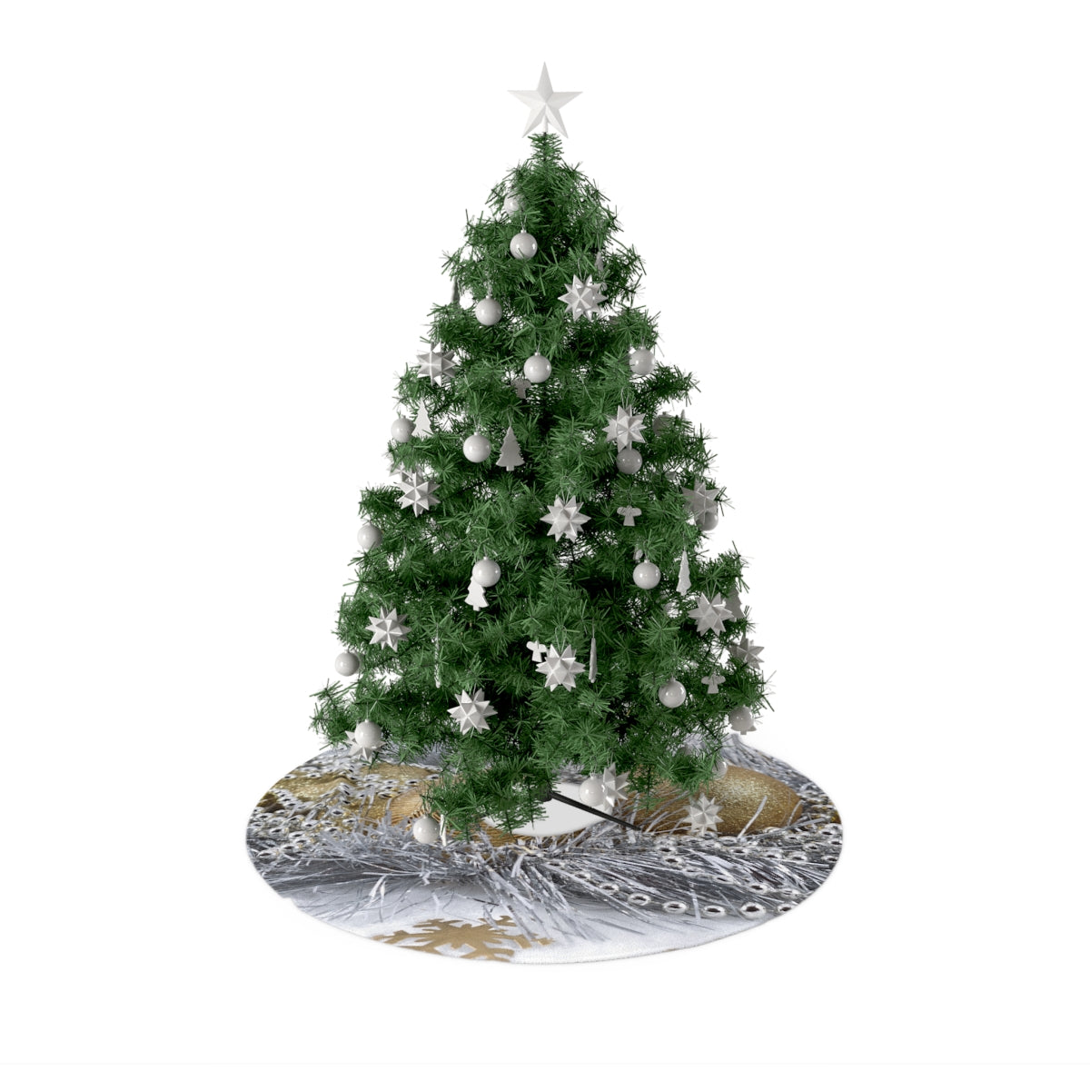 Silver and Gold Frill Christmas Tree Skirts