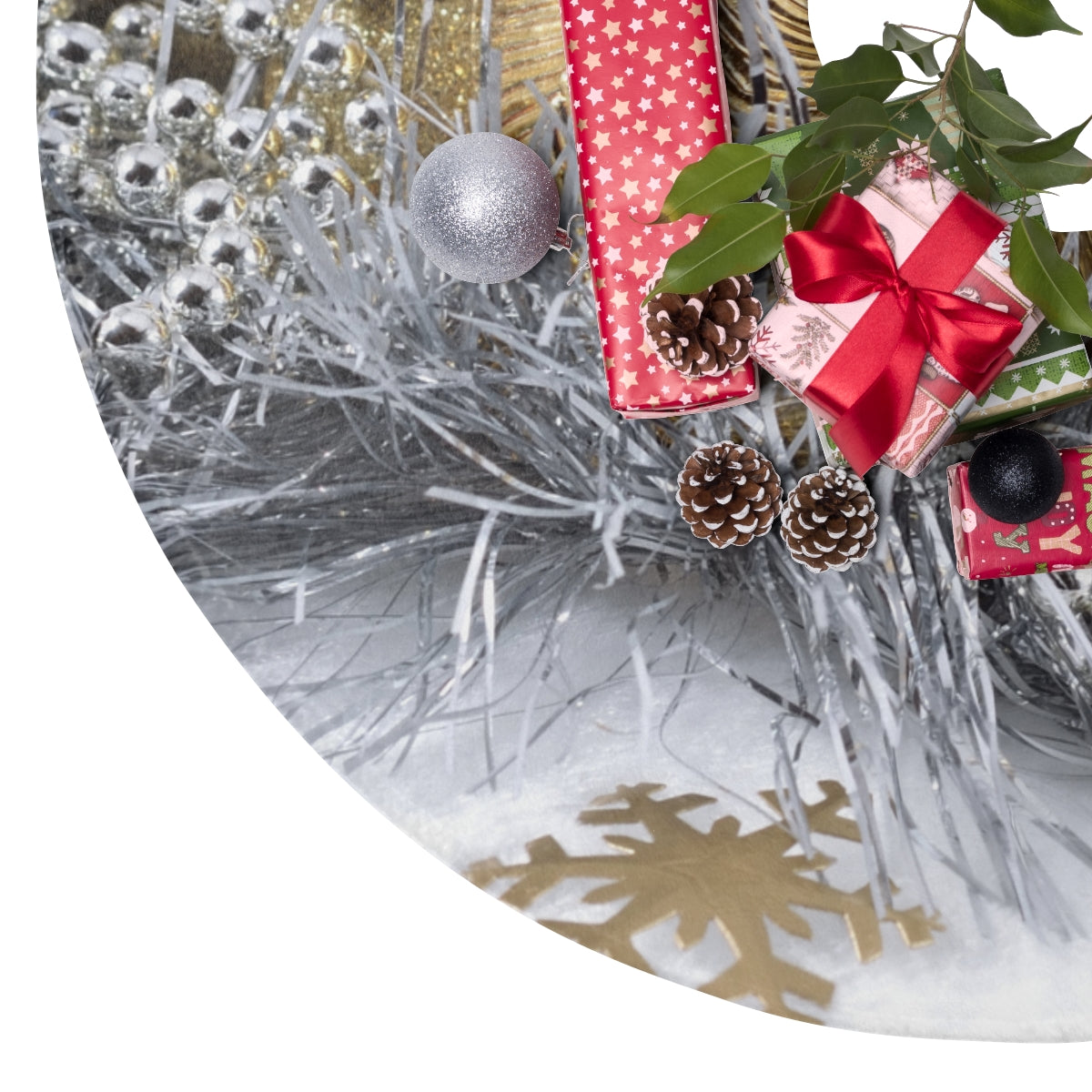 Silver and Gold Frill Christmas Tree Skirts