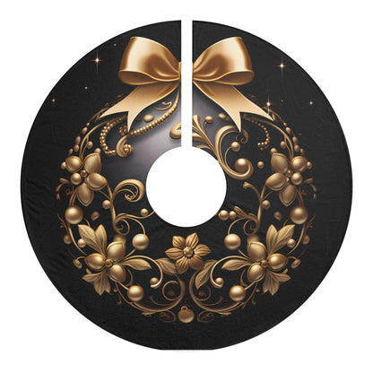 Black and Gold Ornament Christmas Tree Skirts