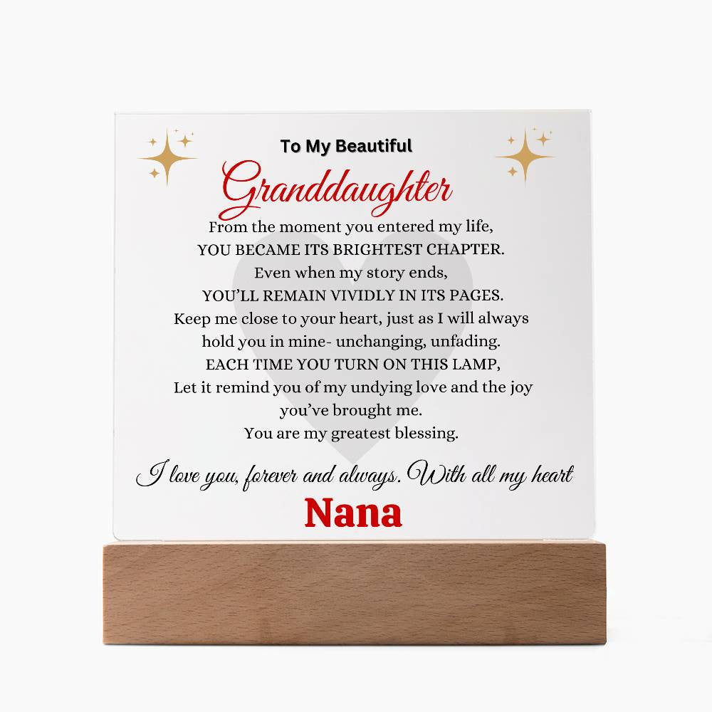 Personalized Acrylic Square Plaque- Granddaughter, Grandson, Daughter, Son