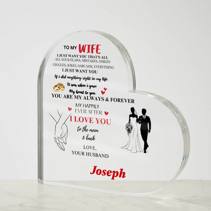 Personalized To My Wife- Heart Acrylic Plaque