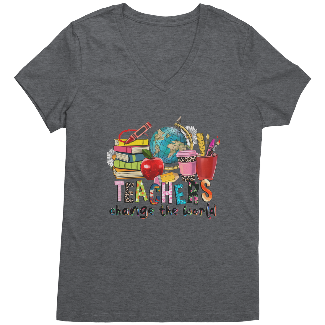 Teachers Change The World- District Womens V-Neck