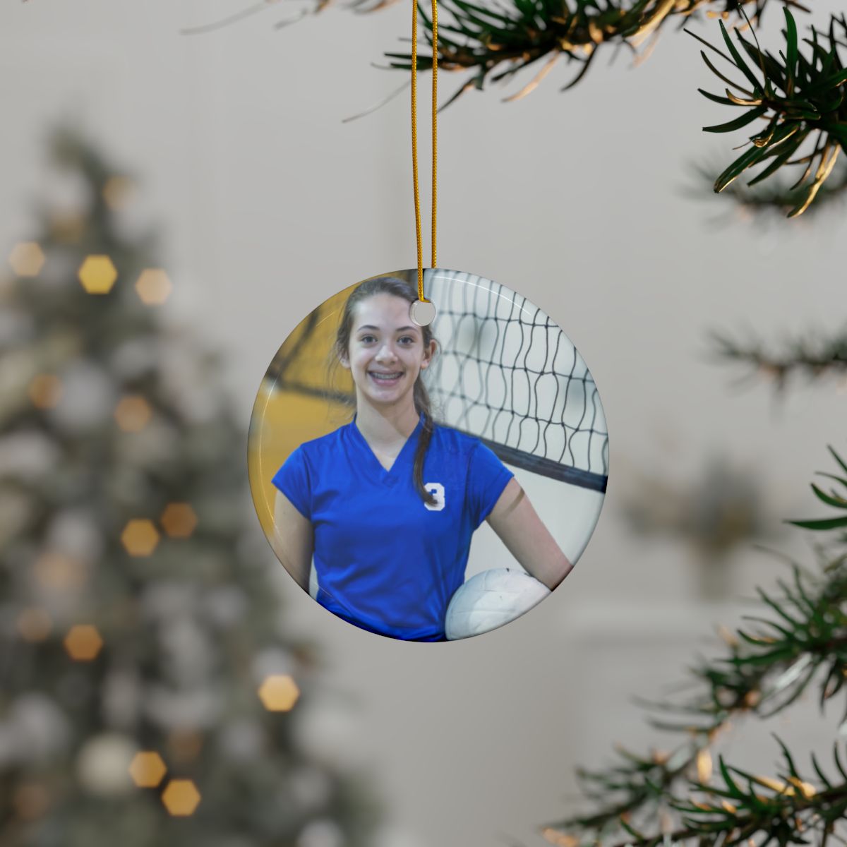 Custom Kid Photo And Sport Ornament - Personalized Two-Sided Decorative Ceramic Ornaments, Double-Sided (1pc, 3pcs, 5pcs, 10pcs)