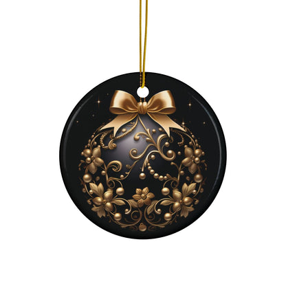 Black and Gold Decorative Ceramic Ornaments, Double-Sided (1pc, 3pcs, 5pcs, 10pcs)