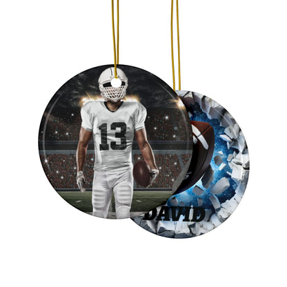 Custom Kid Photo And Sport Ornament - Personalized Two-Sided Decorative Ceramic Ornaments, Double-Sided (1pc, 3pcs, 5pcs, 10pcs)