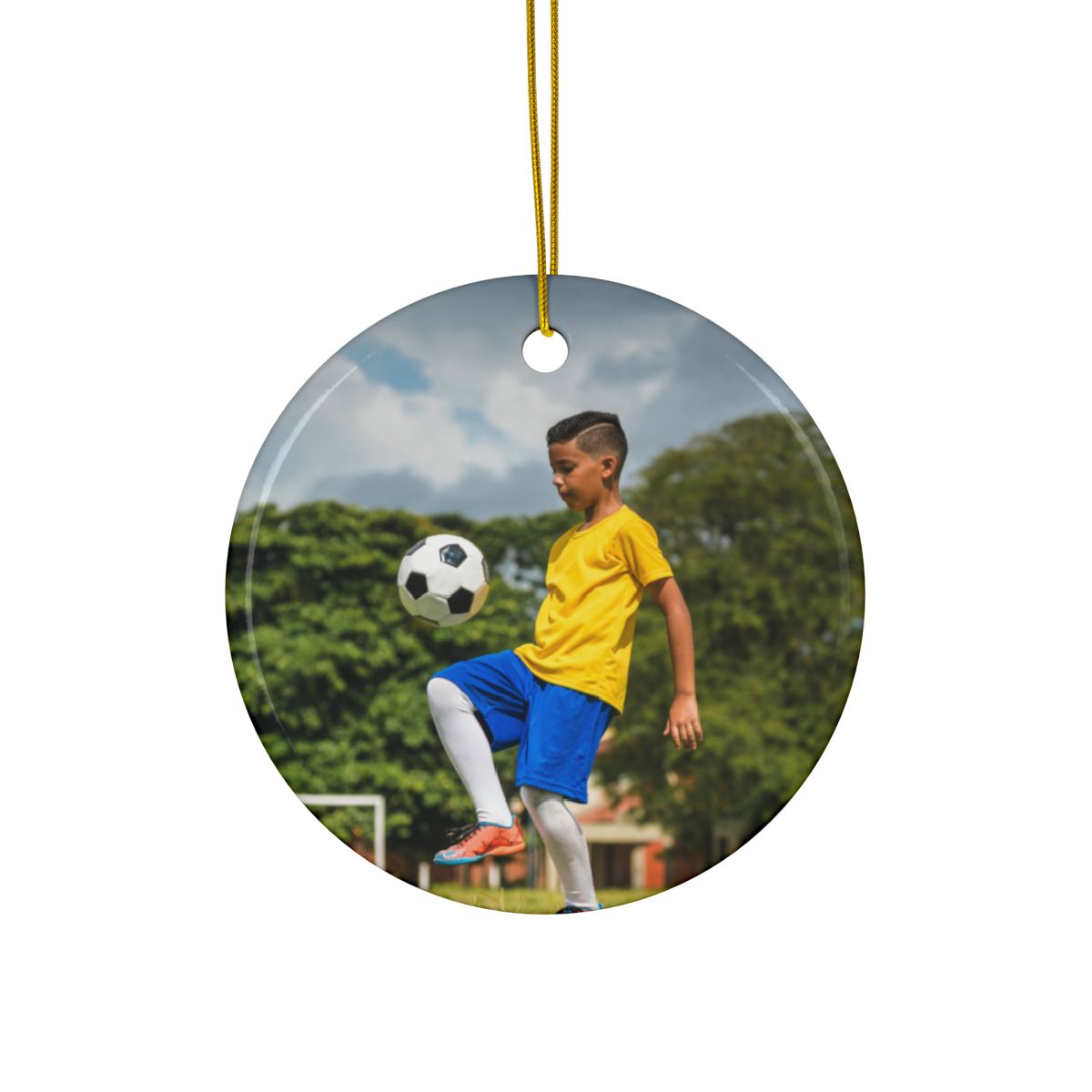 Custom Kid Photo And Sport Ornament - Personalized Two-Sided Decorative Ceramic Ornaments, Double-Sided (1pc, 3pcs, 5pcs, 10pcs) Regular price