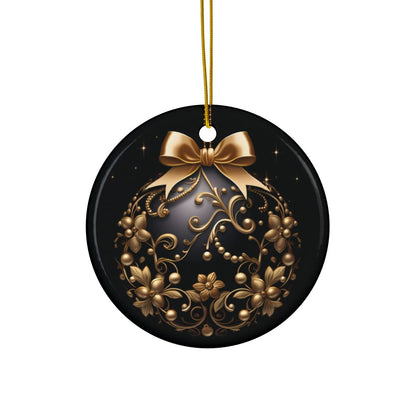 Black and Gold Decorative Ceramic Ornaments, Double-Sided (1pc, 3pcs, 5pcs, 10pcs)