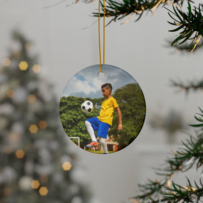 Custom Kid Photo And Sport Ornament - Personalized Two-Sided Decorative Ceramic Ornaments, Double-Sided (1pc, 3pcs, 5pcs, 10pcs) Regular price