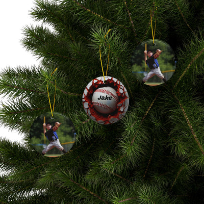 Custom Kid Photo And Sport Ornament - Personalized Two-Sided Decorative Ceramic Ornaments, Double-Sided (1pc, 3pcs, 5pcs, 10pcs)