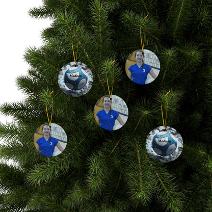 Custom Kid Photo And Sport Ornament - Personalized Two-Sided Decorative Ceramic Ornaments, Double-Sided (1pc, 3pcs, 5pcs, 10pcs)