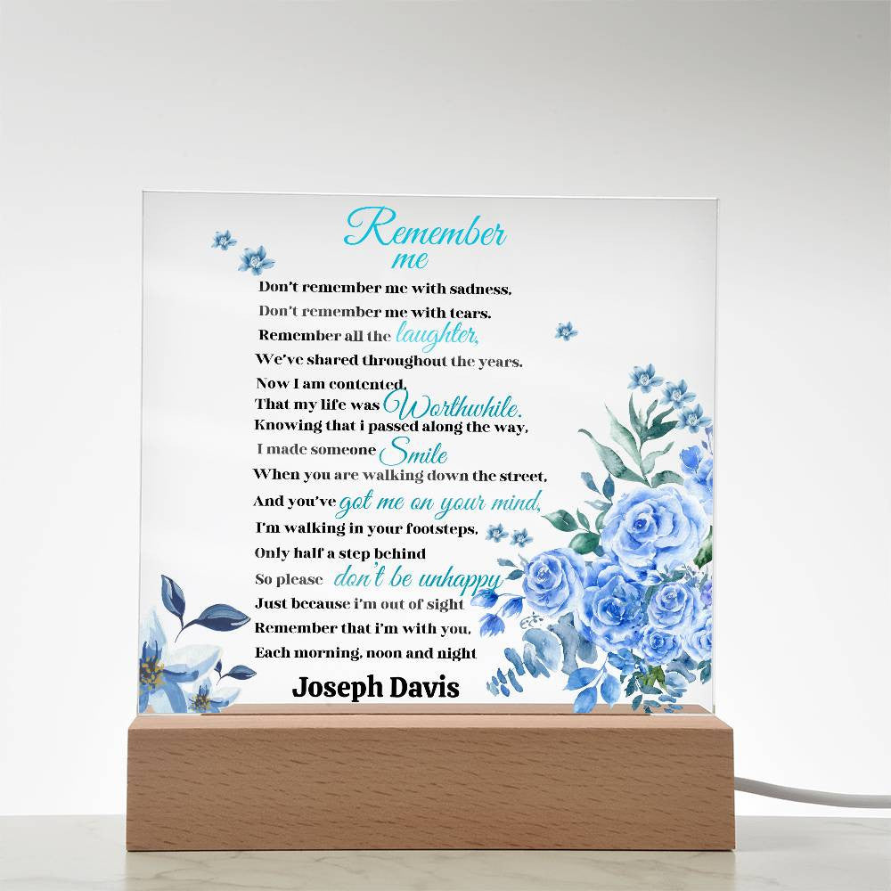 Personalized Memorial Acrylic Square Keepsake Plaque