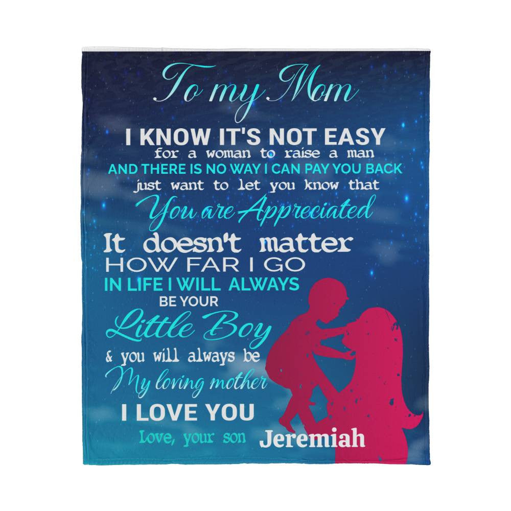 To my Mom- Jersey Fleece Blanket 50&quot; x 60&quot;