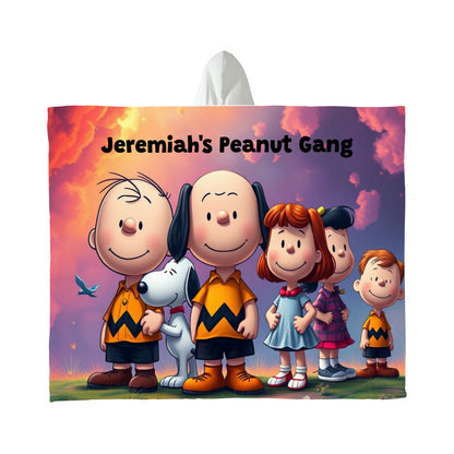 Personalized Peanut Gang Snoopy Hooded Sherpa Fleece Blanket