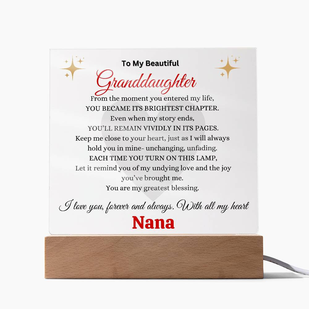 Personalized Acrylic Square Plaque- Granddaughter, Grandson, Daughter, Son