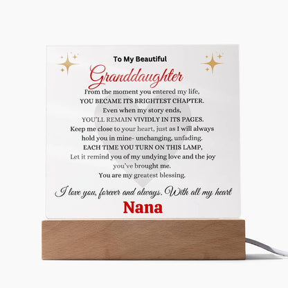 Personalized Acrylic Square Plaque- Granddaughter, Grandson, Daughter, Son