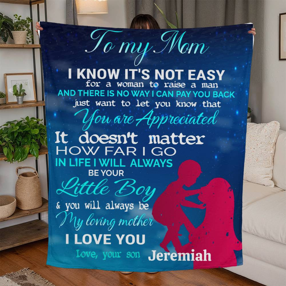 To my Mom- Jersey Fleece Blanket 50&quot; x 60&quot;