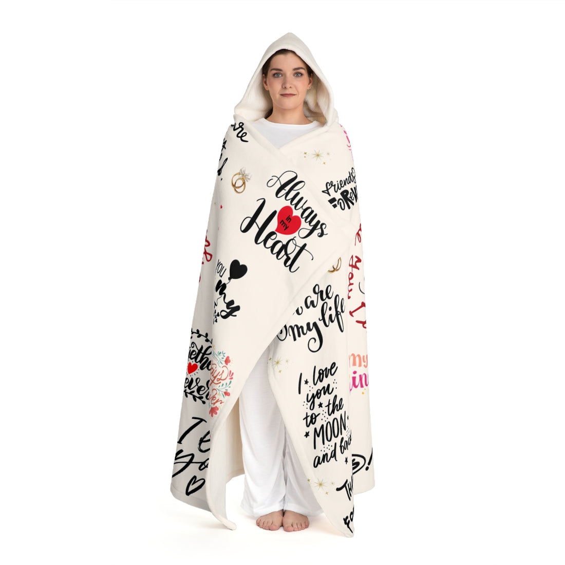 To my Wife- Hooded Sherpa Fleece Blanket