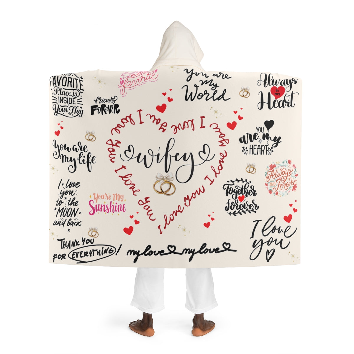 To my Wife- Hooded Sherpa Fleece Blanket