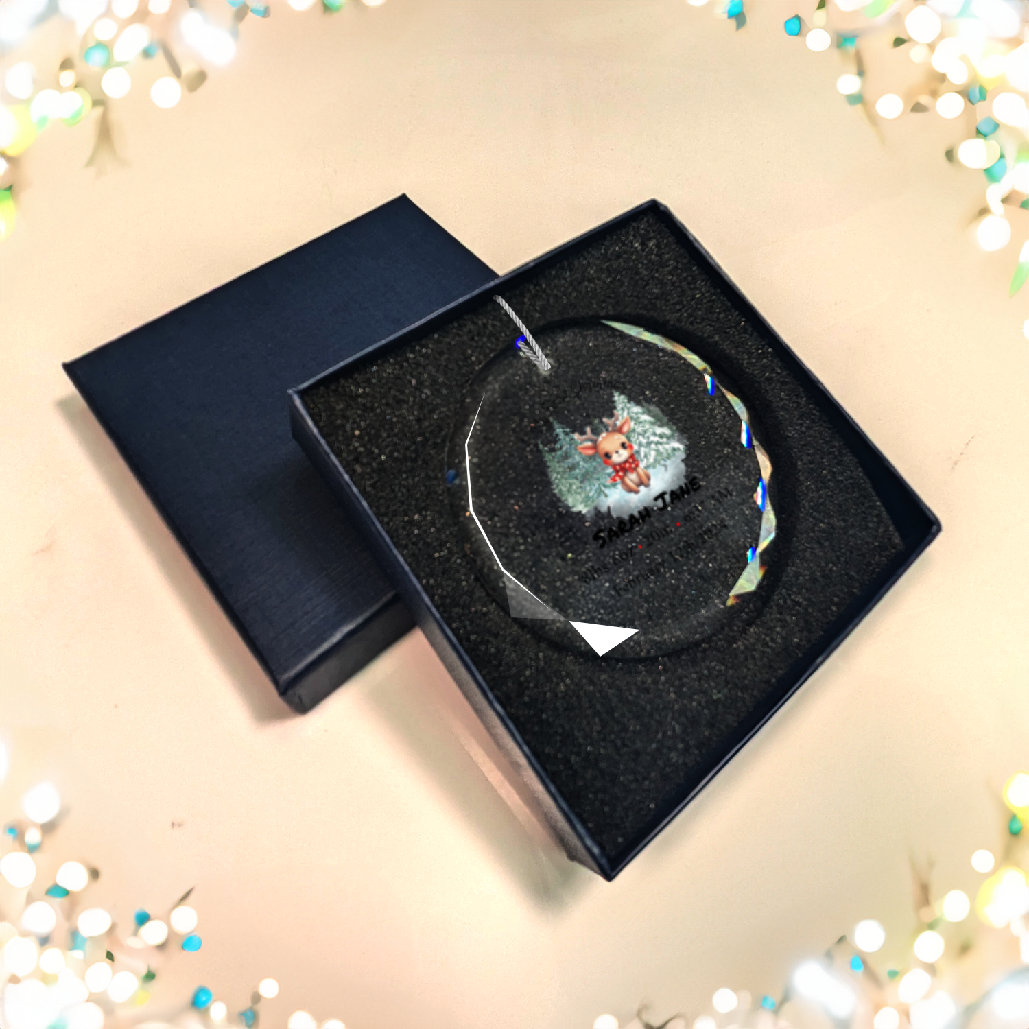 First Christmas Classic Elegance Glass Premium Ornament With Gift Box