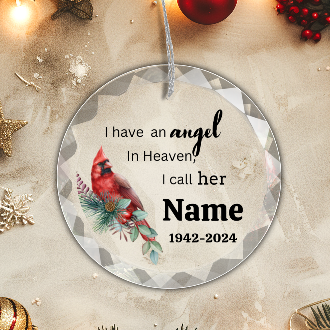 My Angel in Heaven- Classic Elegance Glass Premium Ornament With Gift Box