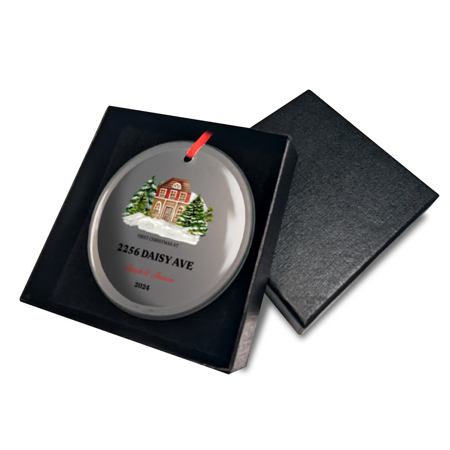 First Home/First Christmas Classic Elegance Glass Round Premium Ornament With Gift Box