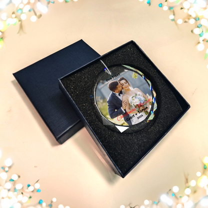 First Christmas Married- Classic Elegance Glass Premium Ornament With Gift Box