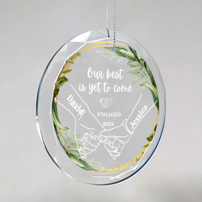 Our Engagement- Classic Elegance Glass Premium Ornament With Gift Box