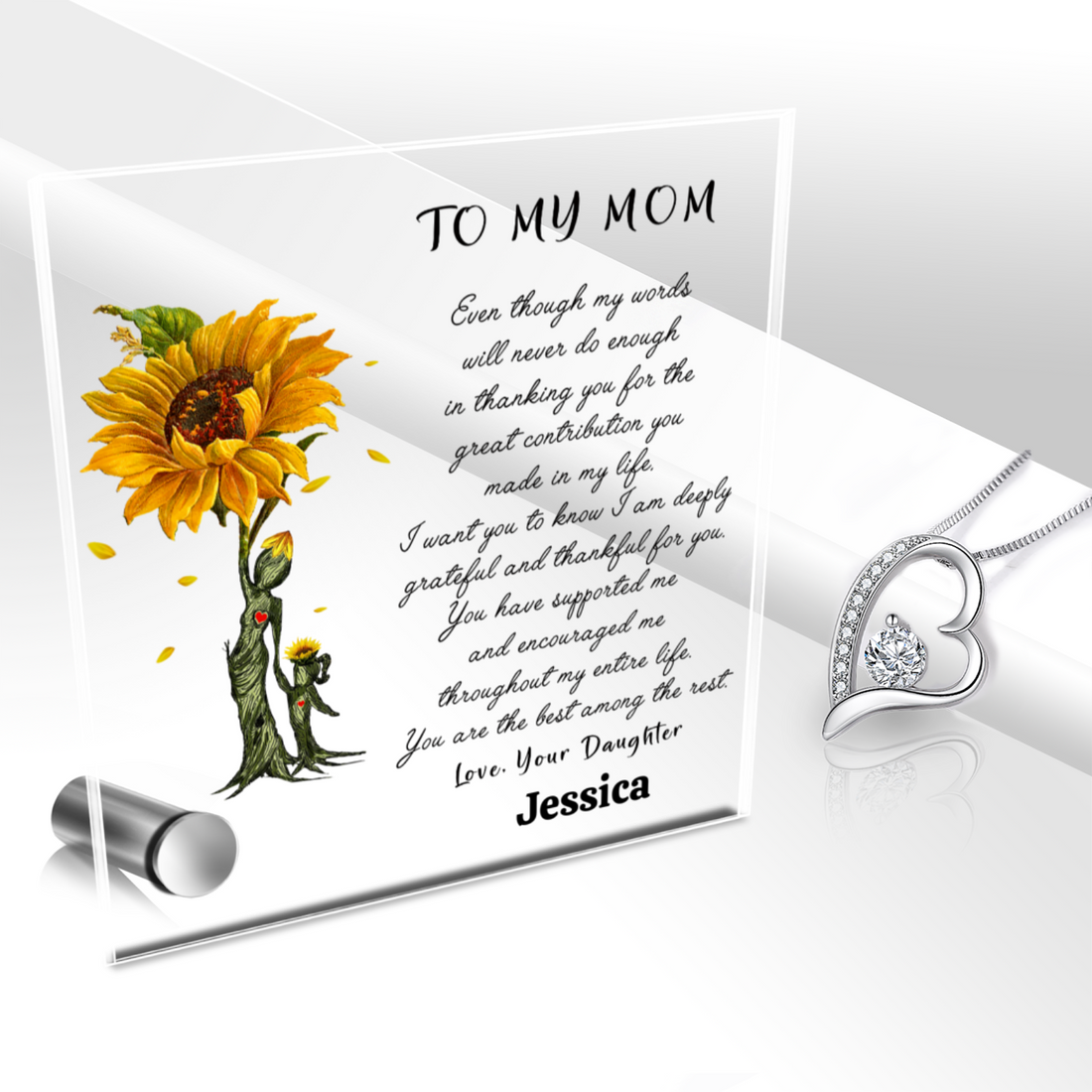 Eternal Necklace With Glass Message Stand