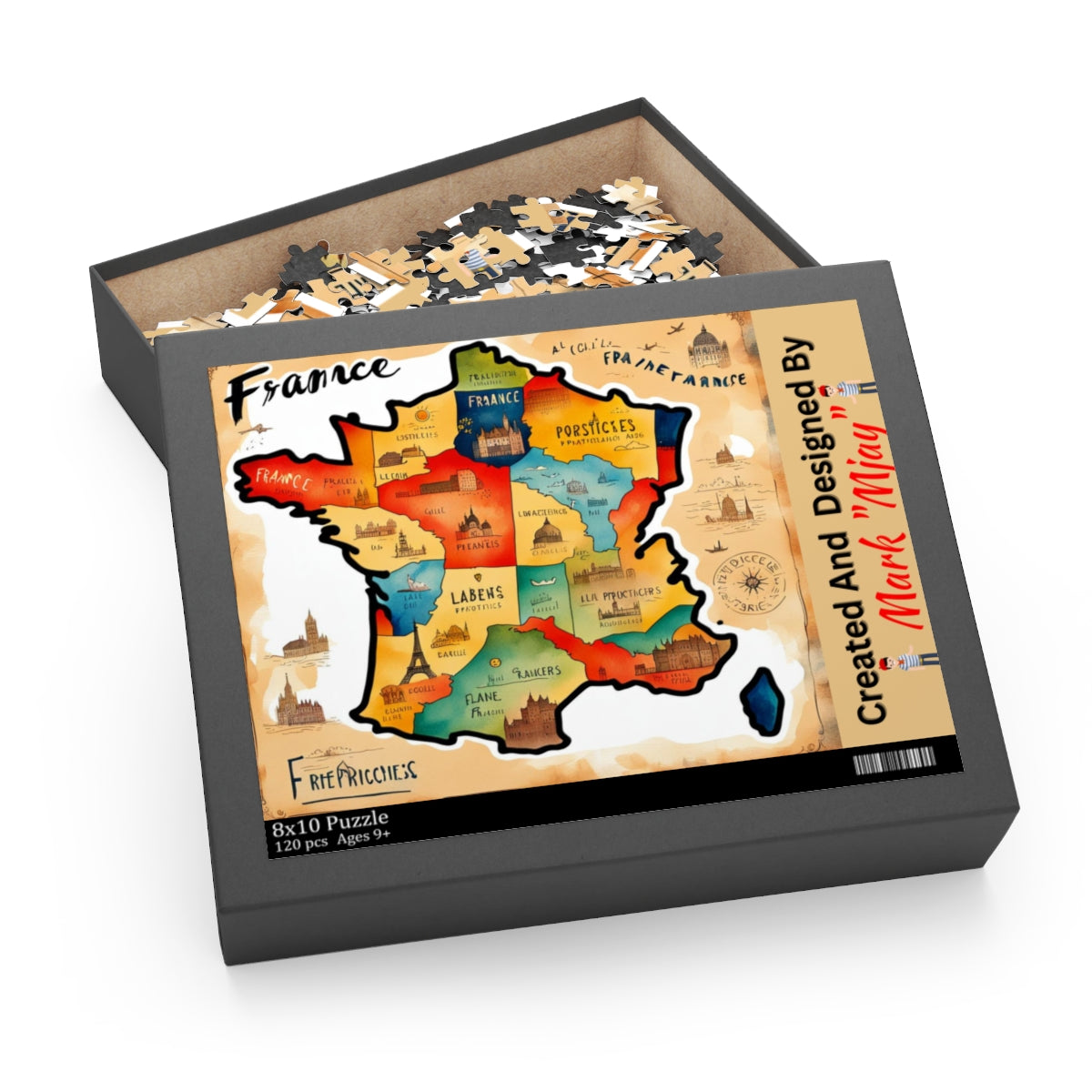 Personalized Map of France Puzzle (120, 252, 500-Piece)