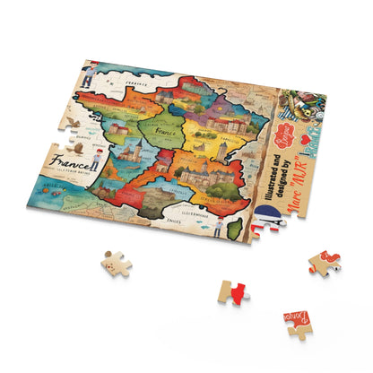 Personalized Map of France Puzzle (120, 252, 500-Piece)