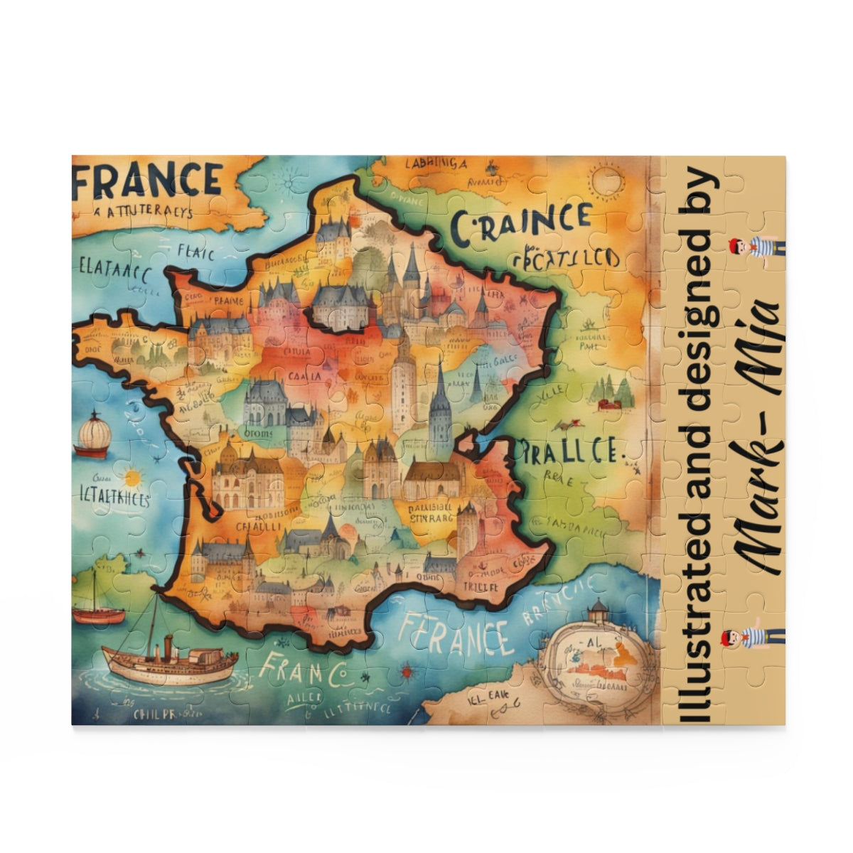 Personalized Map of France Puzzle (120, 252, 500-Piece)