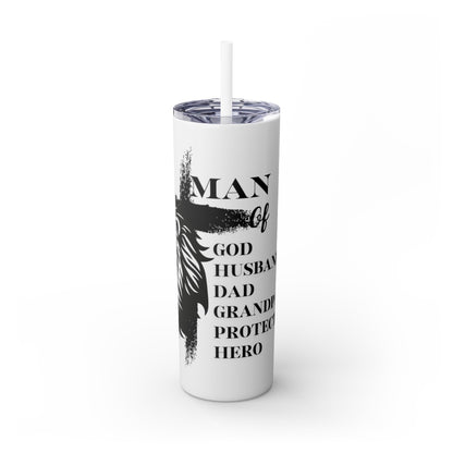 Christian DAD/ Grandpa- Skinny Tumbler with Straw, 20oz