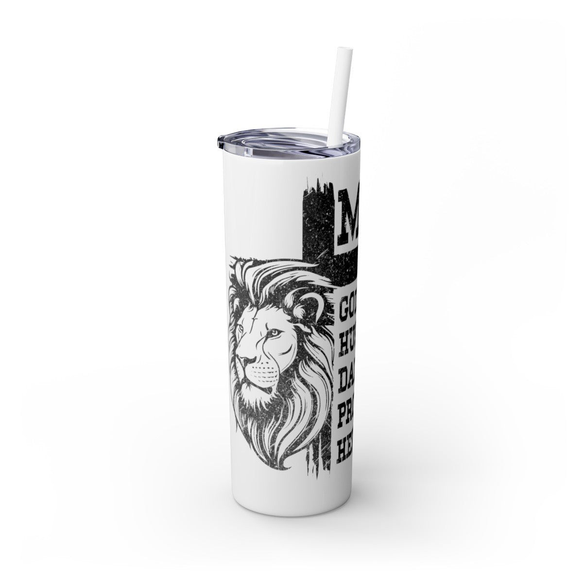 Christian DAD/ Grandpa- Skinny Tumbler with Straw, 20oz