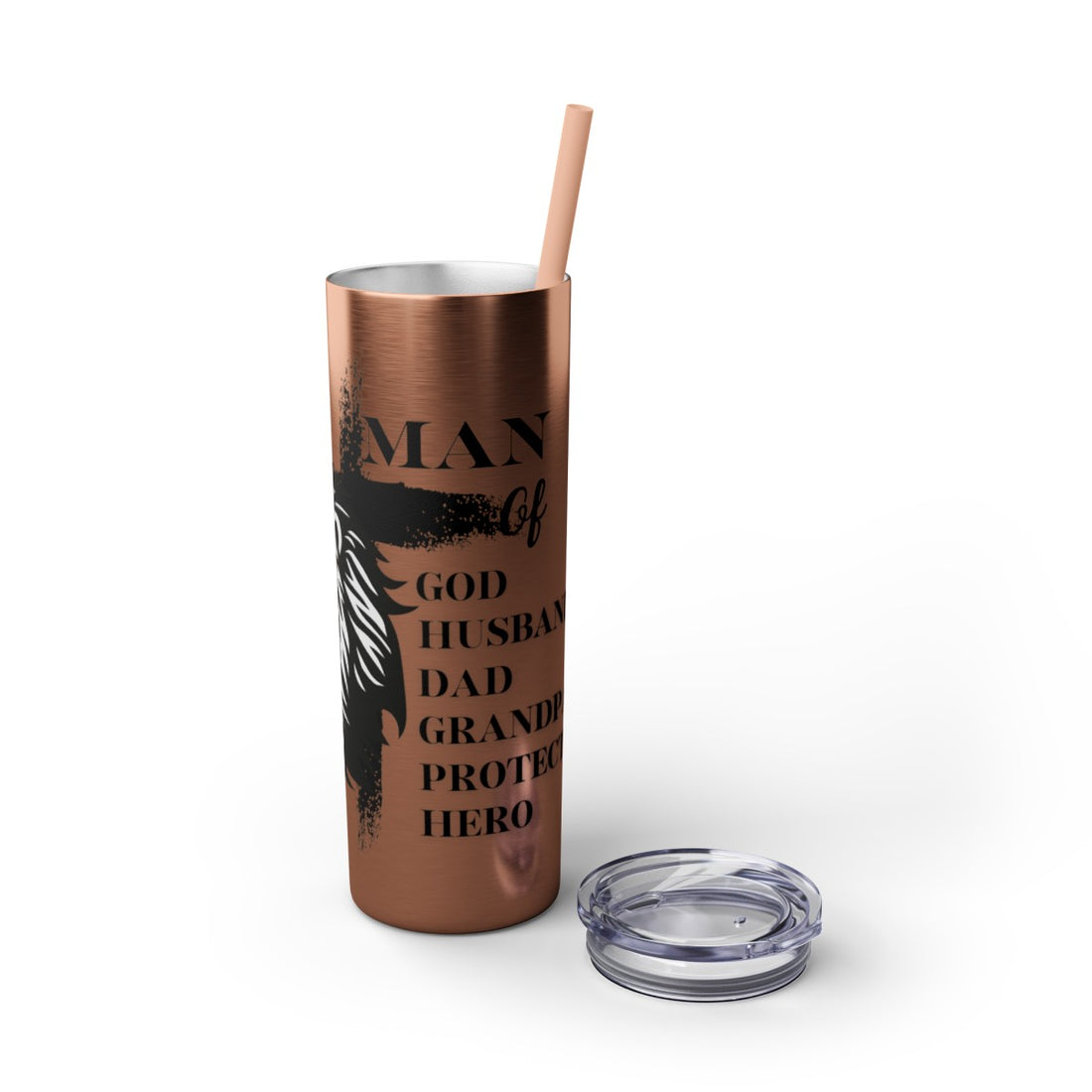 Christian DAD/ Grandpa- Skinny Tumbler with Straw, 20oz