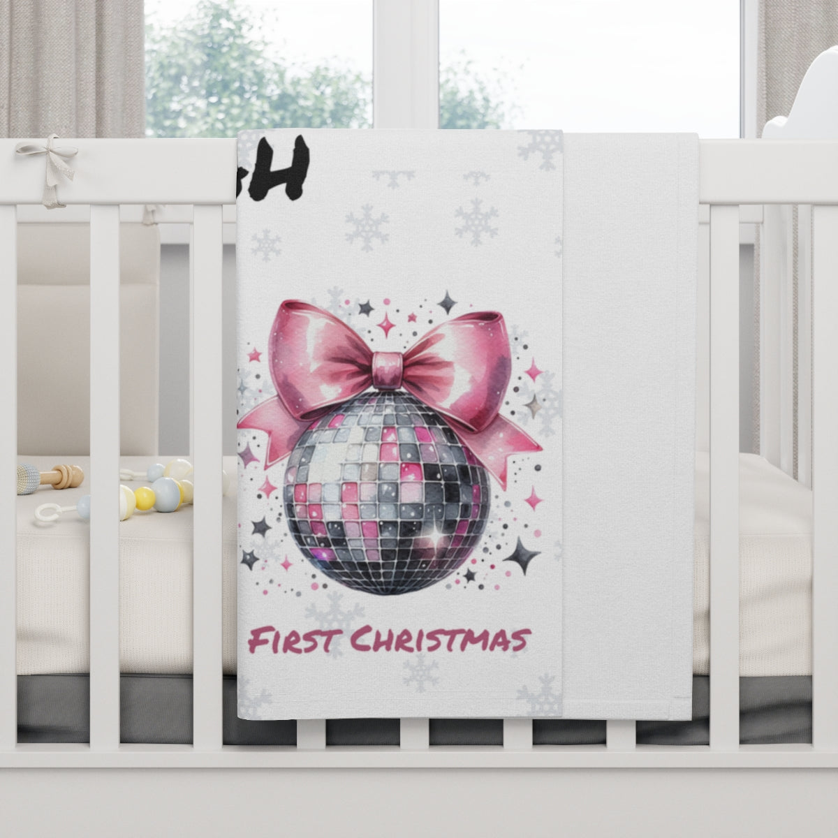 First Christmas Coquette Soft Fleece Baby Blanket