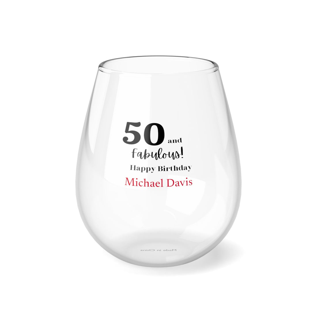 Happy Birthday- Stemless Wine Glass, 11.75oz