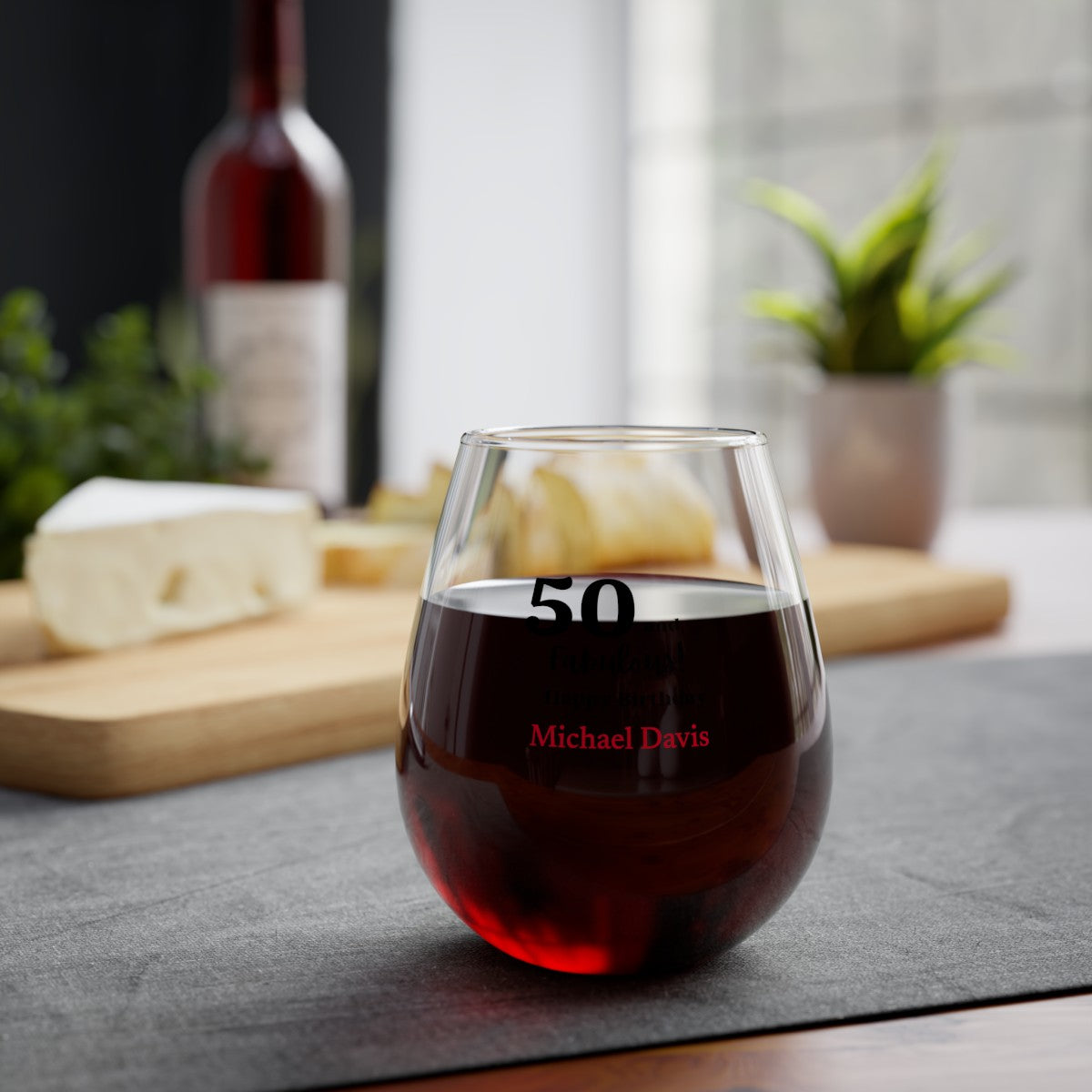 Happy Birthday- Stemless Wine Glass, 11.75oz