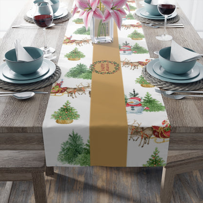 Personalized Family Holiday Table Runner (Cotton, Poly)